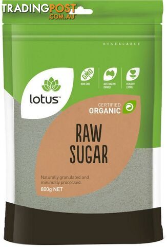 Lotus Organic Raw Sugar 800g - Lotus - 9317127007432