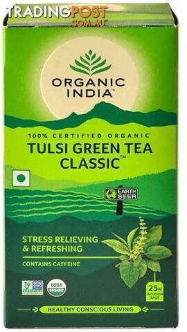 Organic India Tulsi Green Tea 25 Teabags - Organic India - 801541070435