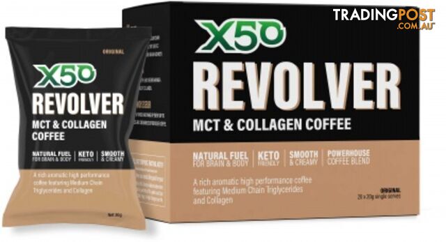 X50 Revolver MCT Coffee Original 20 x 20g  Sachets - X50 - 9343518009884