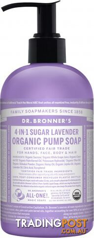 Dr Bronner's Organic Pump Soap Lavender 355ml - Dr Bronner's - 018787950012