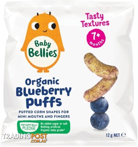 Little Bellies Baby Bellies Organic Blueberry Puffs 12g - Little Bellies - 9337824001670
