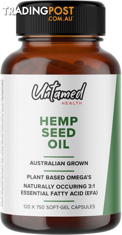 Untamed Health Hemp Seed Oil 120 Capsules - Untamed Health - 9325307000357