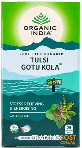 Organic India Tulsi Gotu Kola Tea 25 Teabags - Organic India - 801541500215