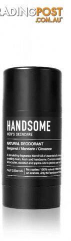 Handsome Mens Skincare Natural Deodorant 75g - Handsome Men's Skincare - 9352337000514