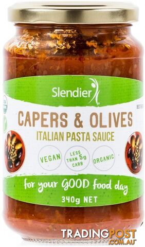 Slendier Capers & Olives Italian Sauce 340g - Slendier - 9346976001391
