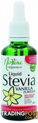 Nirvana Organics Vanilla Flavour Stevia Liquid 50ml - Nirvana Organics -...