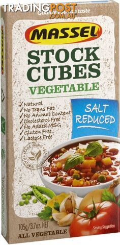 Massel Salt Reduced Stock Cube Vegetable 105g - Massel - 810206001127
