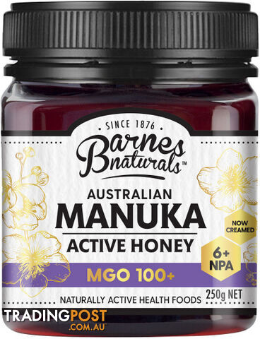 Barnes Naturals Australian Active Manuka Honey MGO 100+ 250g - Barnes Naturals - 9300677009964