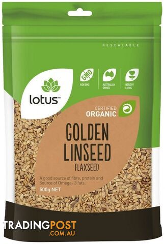 Lotus Organic Golden Linseed ( Flaxseed ) 500g - Lotus - 9317127639589