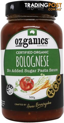 Ozganics Organic Bolognese NAS Pasta Sauce 500g - Ozganics - 9327304001191