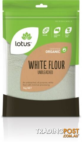 Lotus Organic White Flour Unbleached 1kg - Lotus - 9317127638377