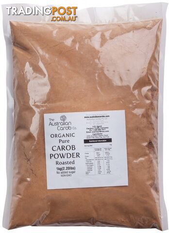The Australian Carob Organic Carob Powder Roasted 1Kg - The Australian Carob Co - 0797776090457