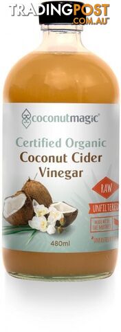 Coconut Magic Organic Coconut Cider Vinegar with The Mother 480ml - Coconut...
