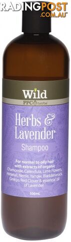 Wild Herbs & Lavender Hair Shampoo  500ml - Wild by PPC Herbs - 9327842000274