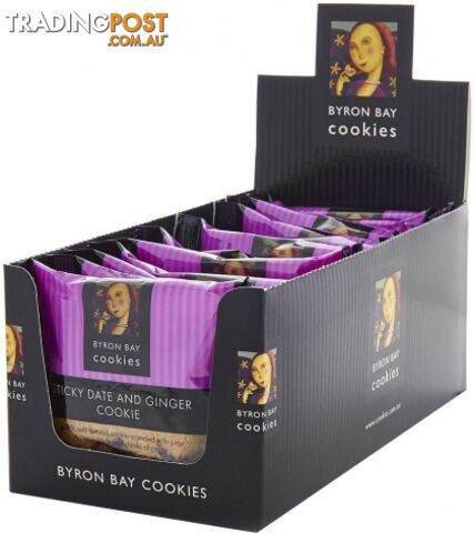 Byron Bay Sticky Date & Ginger 60g X 12 - Byron Bay Cookies - 9320391370058