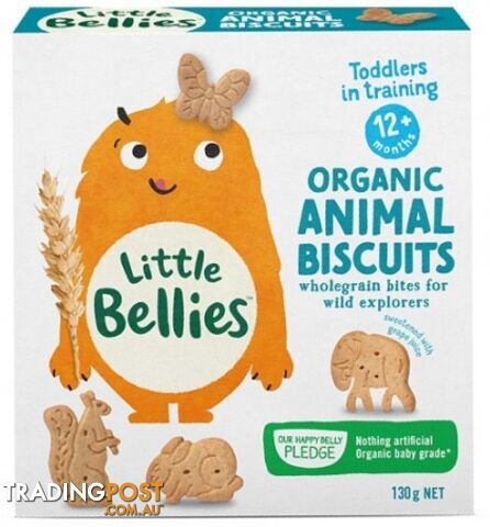 Little Bellies Organic Animal Biscuits (12+ months) 130g - Little Bellies - 9337824002745