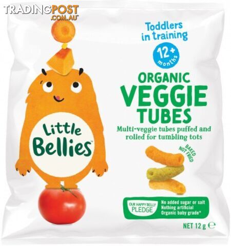 Little Bellies Organic Veggie Tubes Sweet Corn & Carrot 12g - Little Bellies - 9337824002929