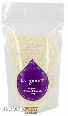 Loving Earth Shredded Coconut 250g - Loving Earth - 9339709001058