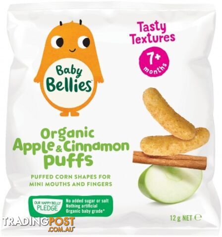 Little Bellies Baby Bellies Organic Apple & Cinnamon Puffs 12g - Little Bellies - 9337824001991