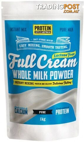 PROTEIN SUPPLIES AUSTRALIA Lactose Free Instant Milk Powder Pure1kg - Protein Supplies Australia - 9350181000834