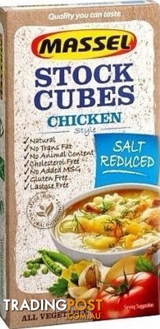 Massel Salt Reduced Stock Cubes Chicken Style 105g - Massel - 810206001110