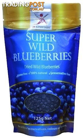 Dr Superfoods Dried Wild Blueberries 125g - Dr Superfoods - 680569373328