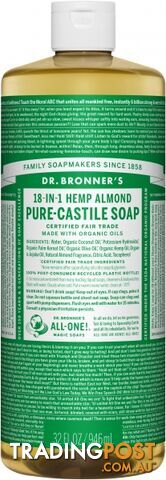 Dr Bronner's Pure Castile Liquid Soap Almond 946ml - Dr Bronner's - 018787771327
