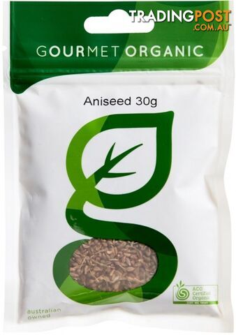 Gourmet Organic Aniseed Whole 30g Sachet x 1 - Gourmet Organic Herbs - 9332974001075