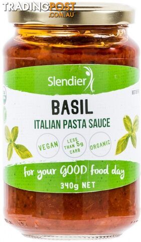 Slendier Basil Italian Sauce 340g - Slendier - 9346976001407