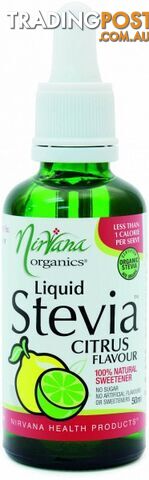 Nirvana Organics Citrus Flavour Stevia Liquid 50ml - Nirvana Organics - 9338196000933