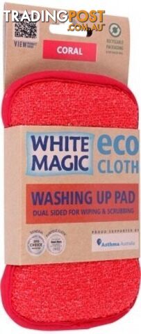 White Magic Eco Cloth Washing Up Pad Coral - White Magic - 9333544001051