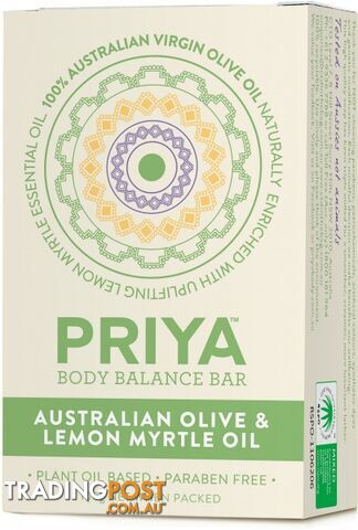 Priya Australian Olive Oil with Lemon Myrtle Soap 100g - Priya Soap - 9312894000228