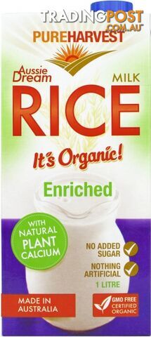 Pure Harvest Organic Rice Unsweetened Milk 1L - Pure Harvest - 9312231007033