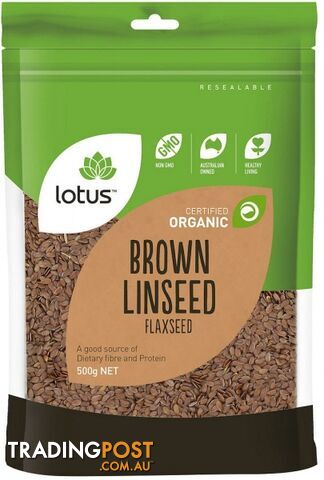 Lotus Organic Brown Linseed/Flaxseed 500g - Lotus - 9317127063049