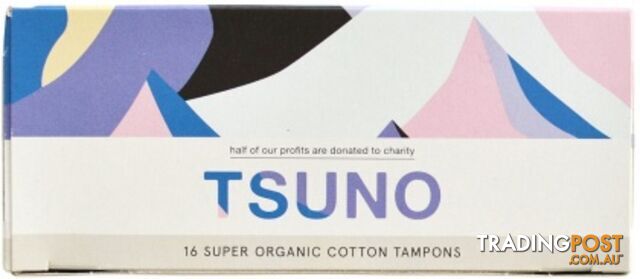 Tsuno Organic Cotton Tampons 16 Super - Tsuno - 9369999316952