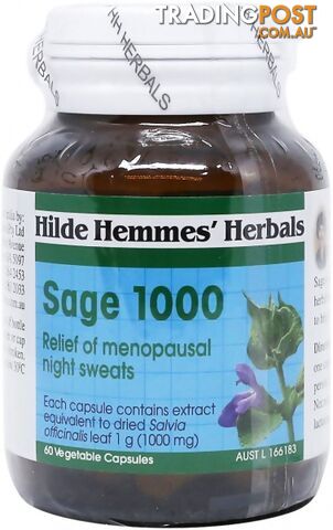 Hilde Hemmes Sage 1000mg x 60caps - Hilde Hemmes Herbals - 9315915003925