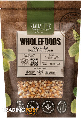 Kialla Pure Organics Organic Popping Corn  400g - Kialla Pure Organics - 9313958009119