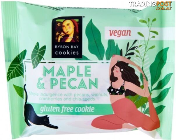 Byron Bay Single Wrapped Vegan Maple & Pecan Cookie  12x60g - Byron Bay Cookies - 9352047001115