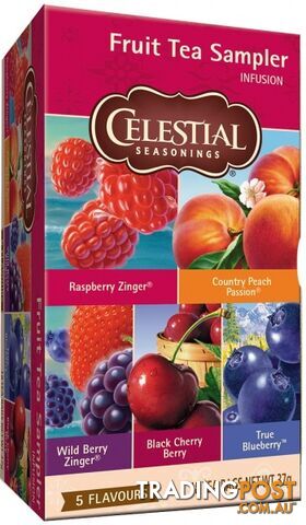 Celestial Seasonings Fruit Tea Sampler 18 Teabags (5 Flavours) - Celestial Seasonings - 070734055003
