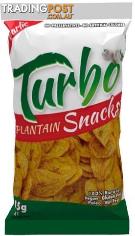 Turbo Snacks Plantain Garlic 45g - Turbo Snacks - 9350730000025
