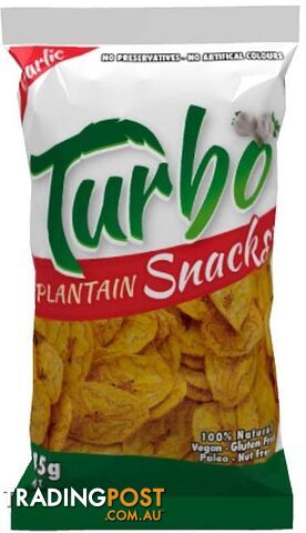 Turbo Snacks Plantain Garlic 45g - Turbo Snacks - 9350730000025