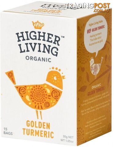 Higher Living Organic Golden Turmeric 15Teabags - Higher Living - 5060319129491