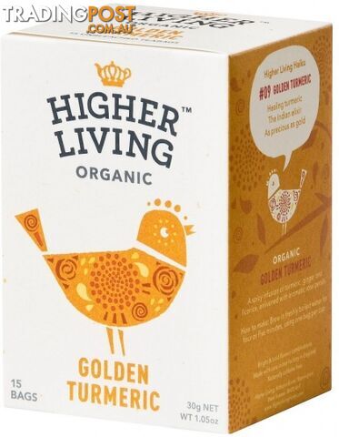 Higher Living Organic Golden Turmeric 15Teabags - Higher Living - 5060319129491