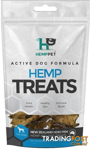 Hemp Pet Skin & Coat Support Ocean Bites New Zealand Hoki Fish Hemp Infused Treats for Dogs 70g - Hemp Pet - 0019321314147