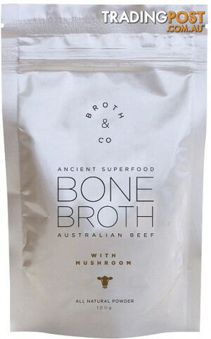 Broth & Co Australian Beef Bone Broth with Mushroom  100g Pouch - Broth & Co - 9353338000046