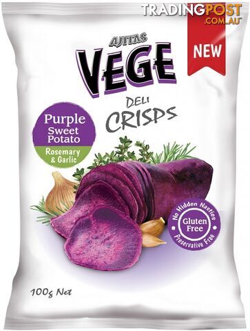 Vege Deli Crisps Purple Sweet Potato 6x100g - Vege Chips - 9315991023671