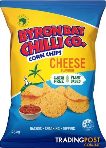 Byron Bay Chilli Cheese Cornchips  12x250g - Byron Bay Chilli Co - 9320342003103
