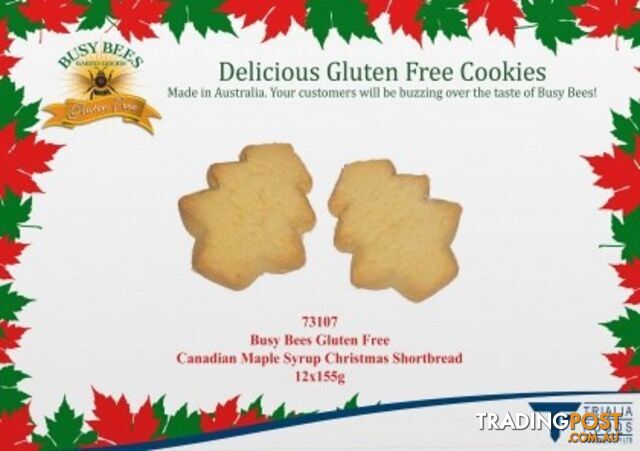 Busy Bees Canadian Maple Syrup Christmas Shortbread 155g - Busy Bees - 9323656002909