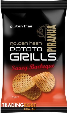 Piranha Potato Grills Saucy BBQ  12x75g - Piranha - 9311796598215