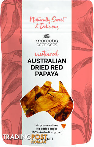 Mareeba Orchards Natural Australian Dried Red Papaya 43g - Mareeba Orchards -...